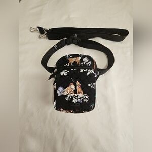 Vera Bradley Black Quilted Hipster Crossbody Bag